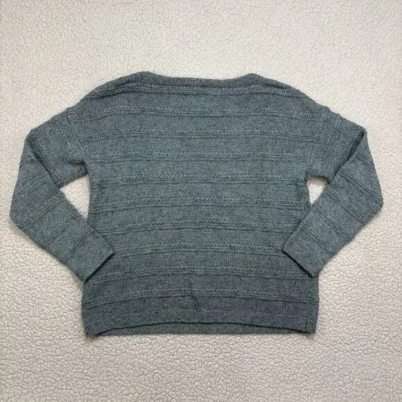 NWT J Jill Pure Jill Sweater Womens Small Petite Teal Green Striped Knit Cotton - Picture 5 of 7